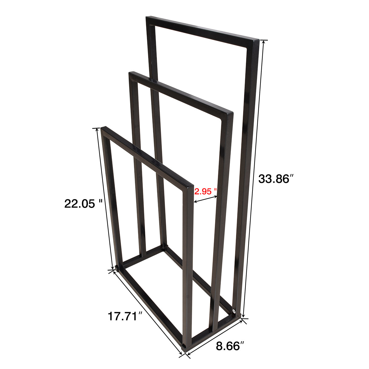 Metal Towel Rack 3 Tiers Hand Towel Holder Organizer for Bathroom Accessories, Black