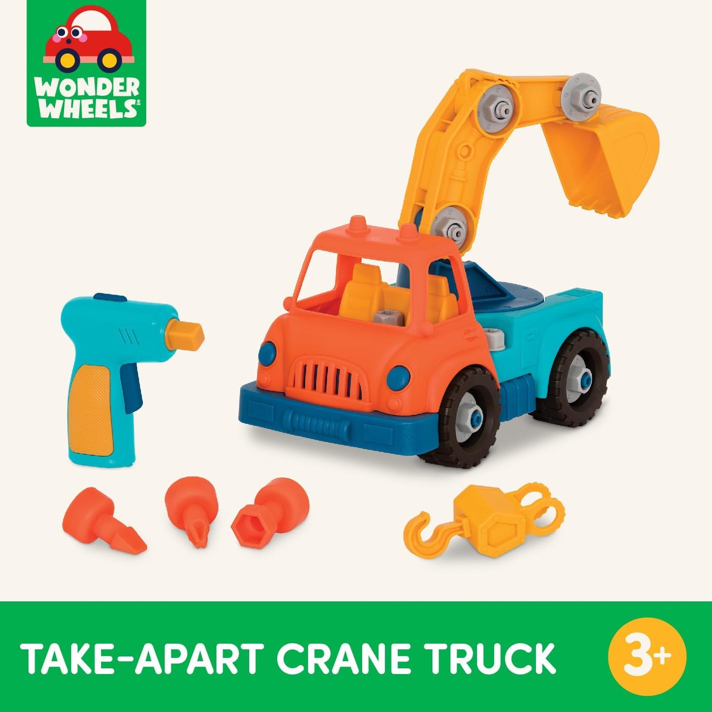 Construction Toy Crane Truck with Drill for Children