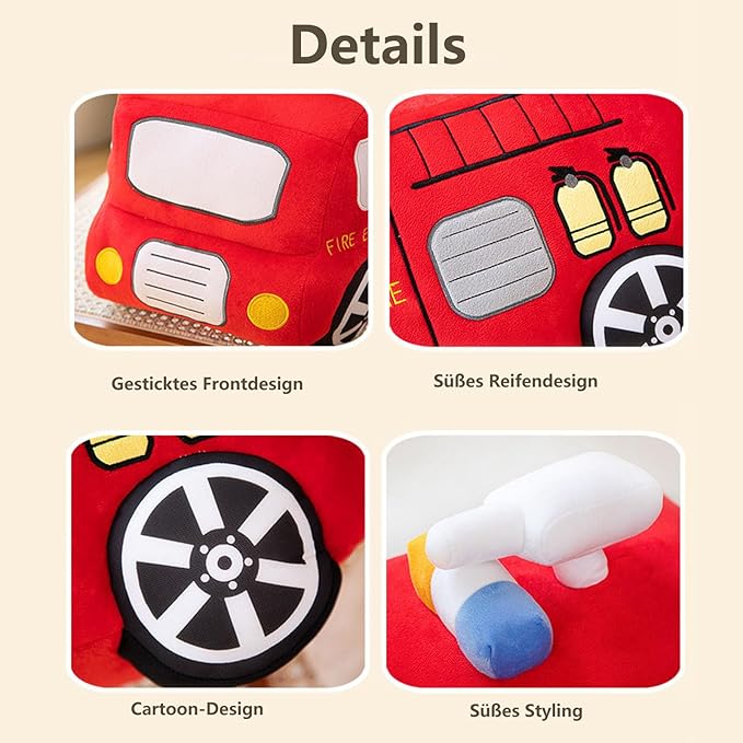 Fire Brigade Car Cuddly Toy