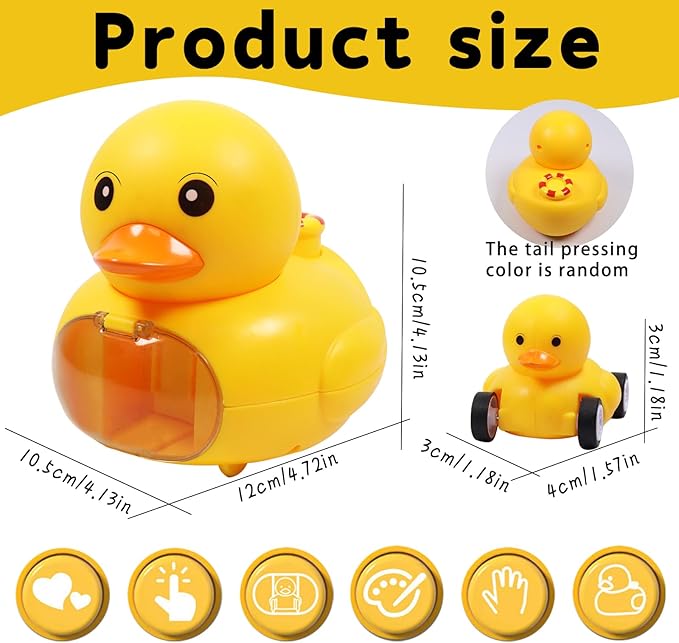 Baby Wind-Up Car, Press-and-Go Toy Car for Toddlers