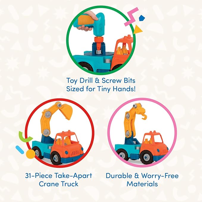 Construction Toy Crane Truck with Drill for Children