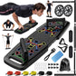 Push Up Board Home Gym Set – Portable Exercise Equipment with Pilates Bar, Resistance Bands, Ab Roller & 20 Fitness Accessories for Full Body Workouts