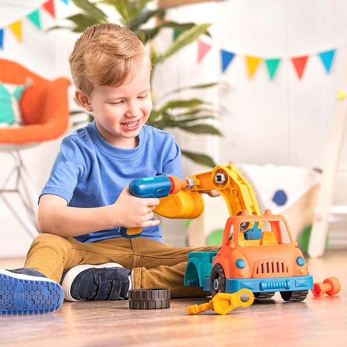 Construction Toy Crane Truck with Drill for Children
