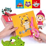 48Pcs Handmade Paper Cut Book Kids Craft Toys DIY Cartoon Scrapbooking Paper Art Toys Kids Learning Toys for Children Gifts